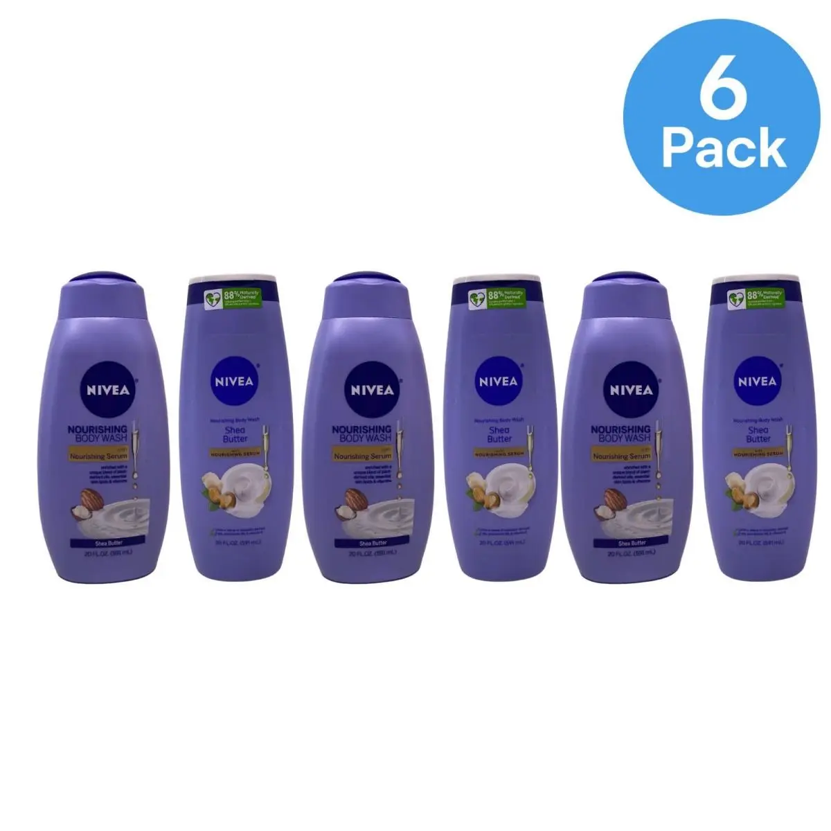 Nivea Nourishing Body Wash Shea Butter 20 fl oz 6 Pack