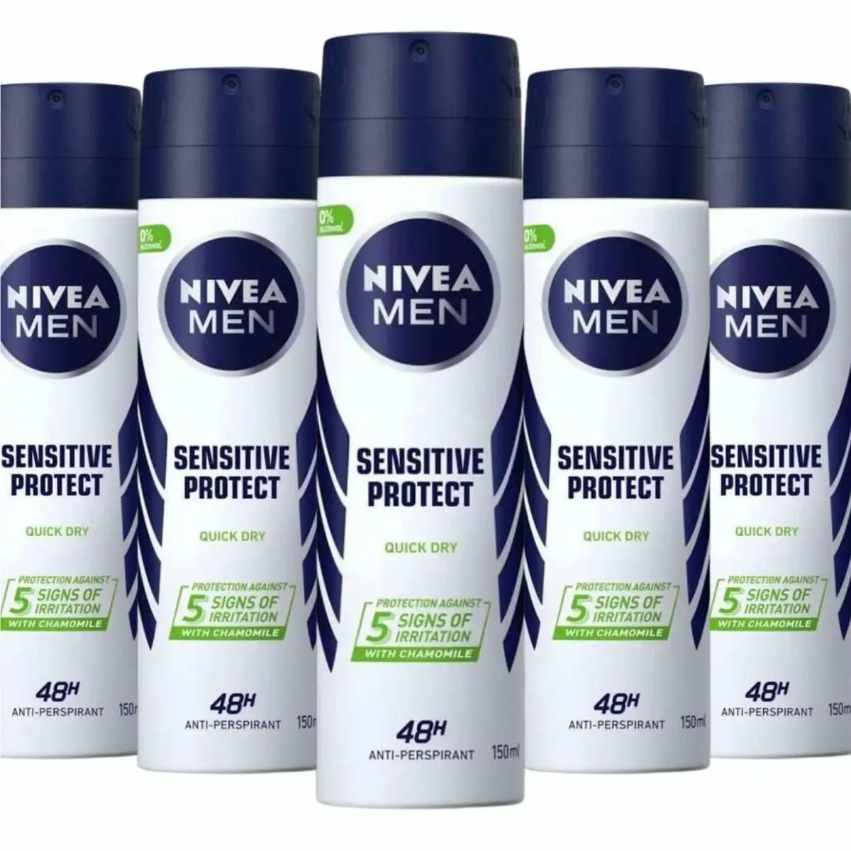 Nivea Men Sensitive Protect 48hr Antiperspirant Deodorant Spray 150ml 6 Packs
