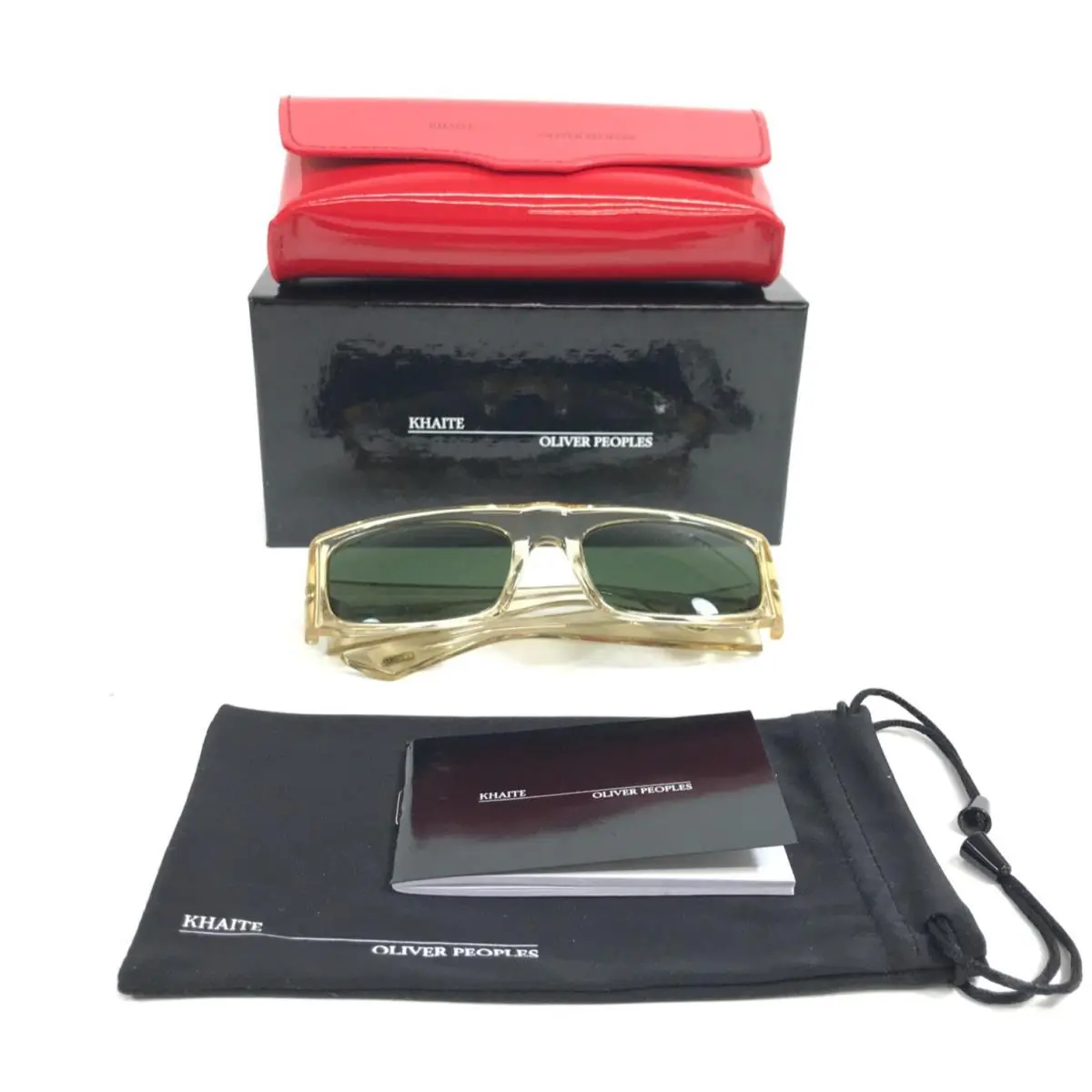x Khaite Sunglasses OV5549SU 109471 1979C Buff with Vibrant Green by Oliver Peoples