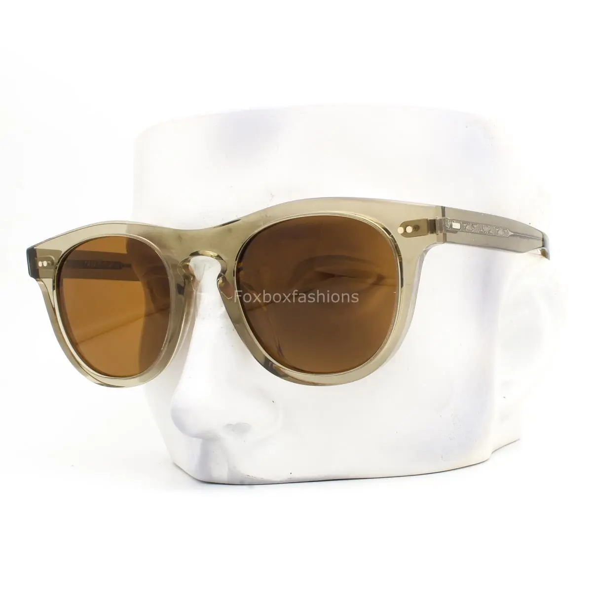 Rorke Sunglasses OV5509SU Clear Beige Brown Breath Logo W/case by Oliver Peoples