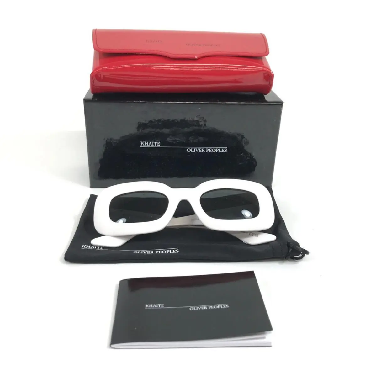 Sunglasses OV5548SU 176087 1966C White Rectangle with Gray Lenses by Oliver Peoples