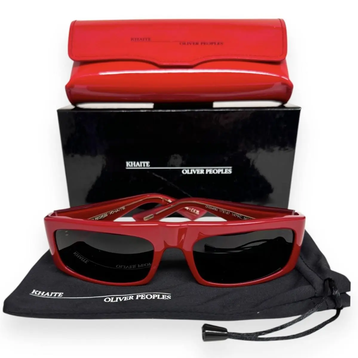 Khaite Sunglasses OV5549SU Polished Red Gold Accents with Case by Oliver Peoples