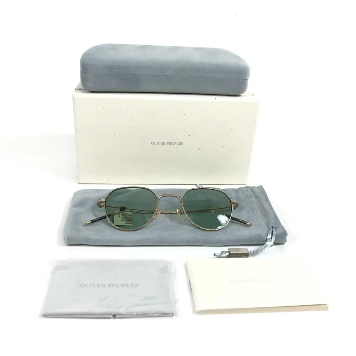 Sunglasses OV1298T 5311 TK-4 Brushed Gold with Light Green Lenses by Oliver Peoples