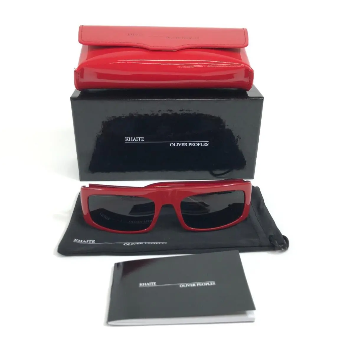 Sunglasses OV5549SU 178187 1979C Red Rectangle Frames Grey Lenses by Oliver Peoples