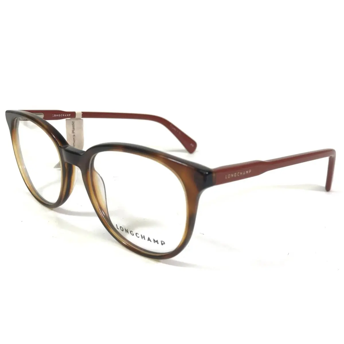 Eyeglasses Frames LO2608 214 Brown Tortoise Burgundy Round 51-19-140 by Longchamp