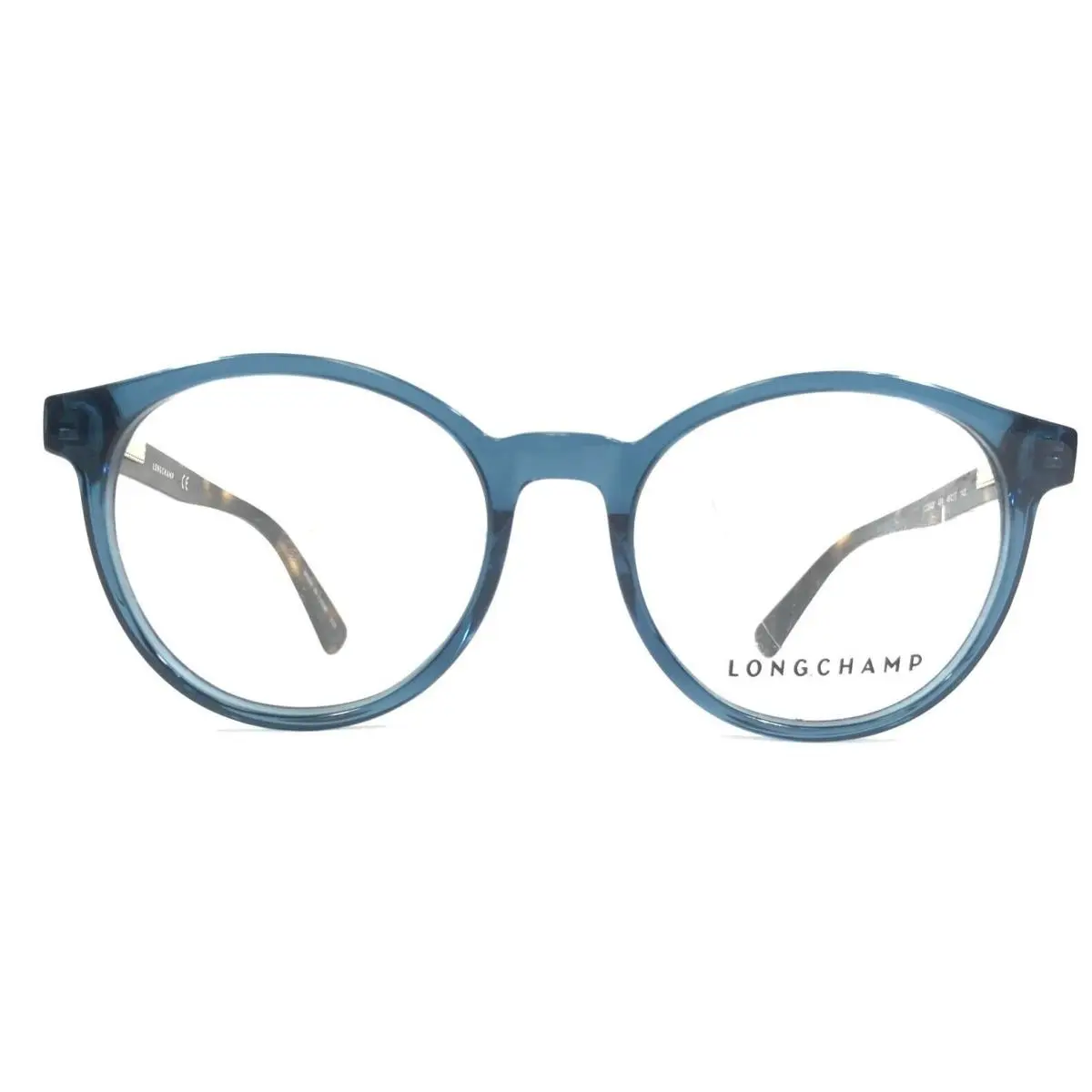 Eyeglasses Frames LO2643 424 Clear Blue Brown Tortoise Round 49-17-140 by Longchamp