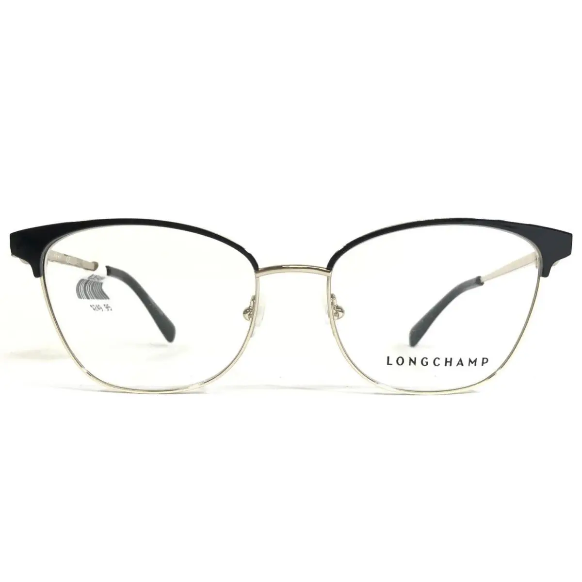 Longchamp Eyeglasses Frames LO2111 001 Black Gold Cat Eye Full Rim 52-17-140