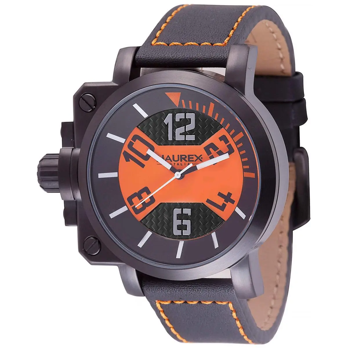 Haurex Gun Black-black Orange Black Dial Wristwatch 6N508UON