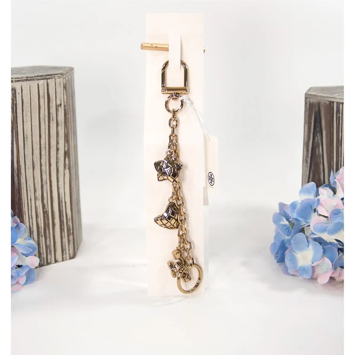 Tory Burch Rolled Gold Disco Large Bag Charm Keycha