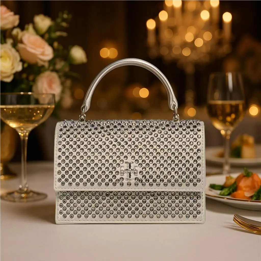 Kira Satin Embellished Mini Top Handle Satchel/crossbody Mini Bag by Tory Burch
