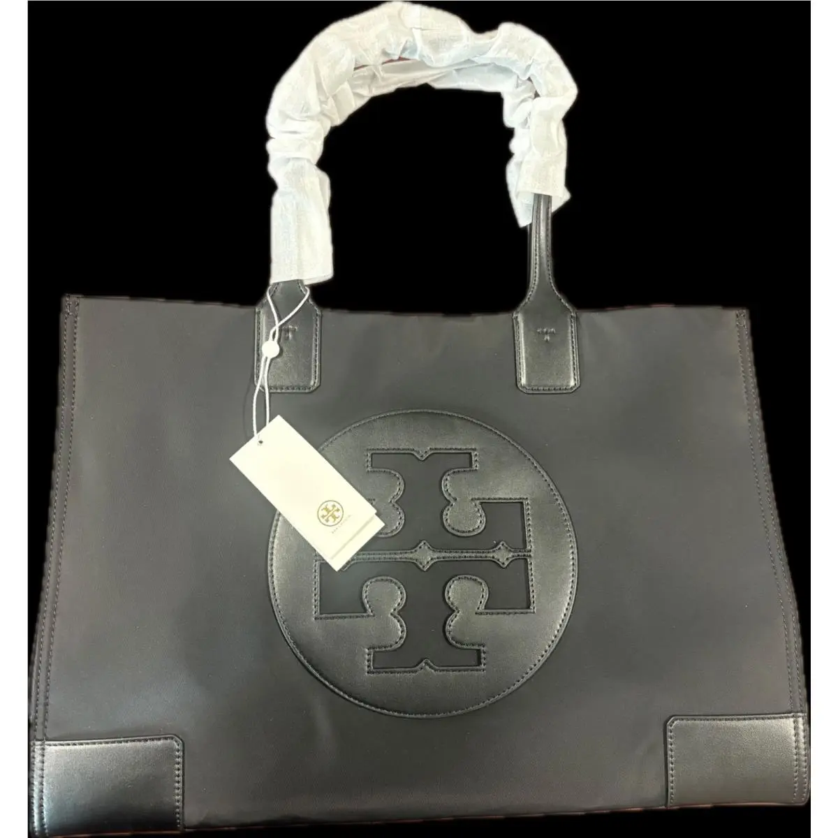 Ella Tote Large Black Nylon Shoulder Tote 55228 by Tory Burch