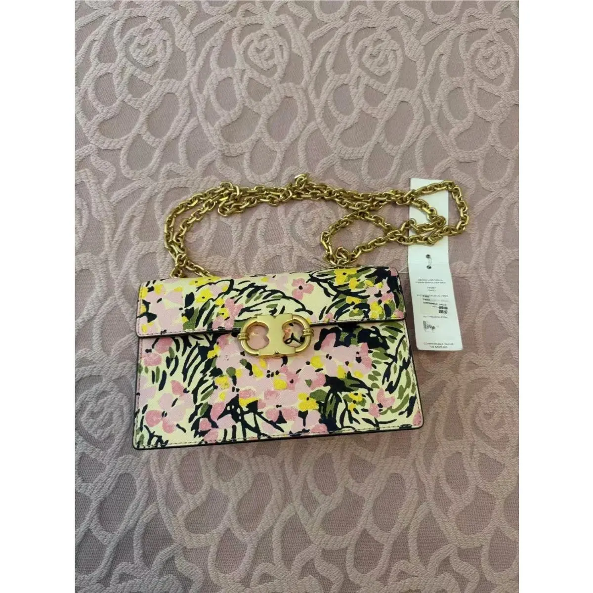 Tori Burch Gemini Link Small Chain Shoulder Bag Flower Field by Tory Burch