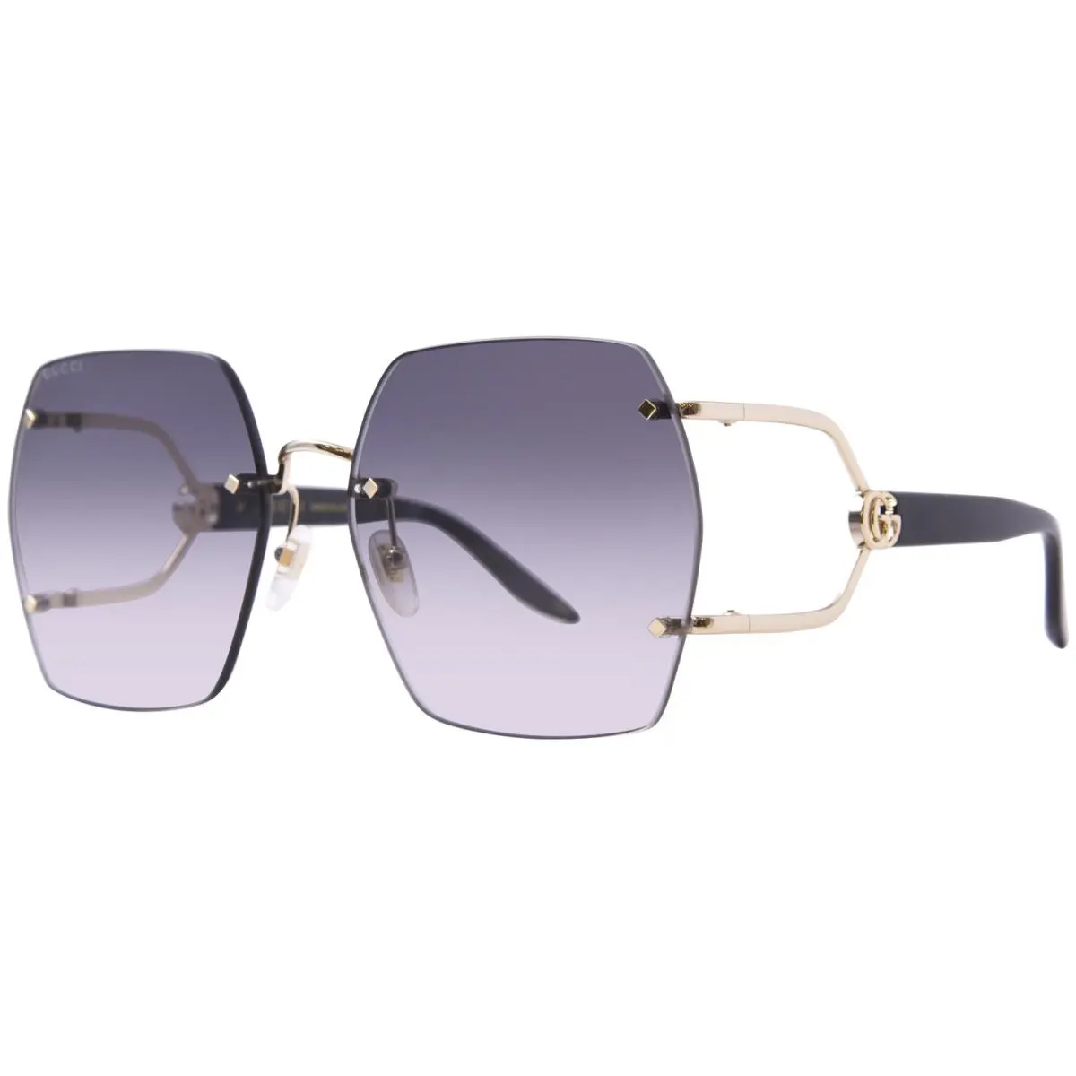 GG1562S 001 Sunglasses Women`s Gold/black/grey Lenses 62mm by Gucci