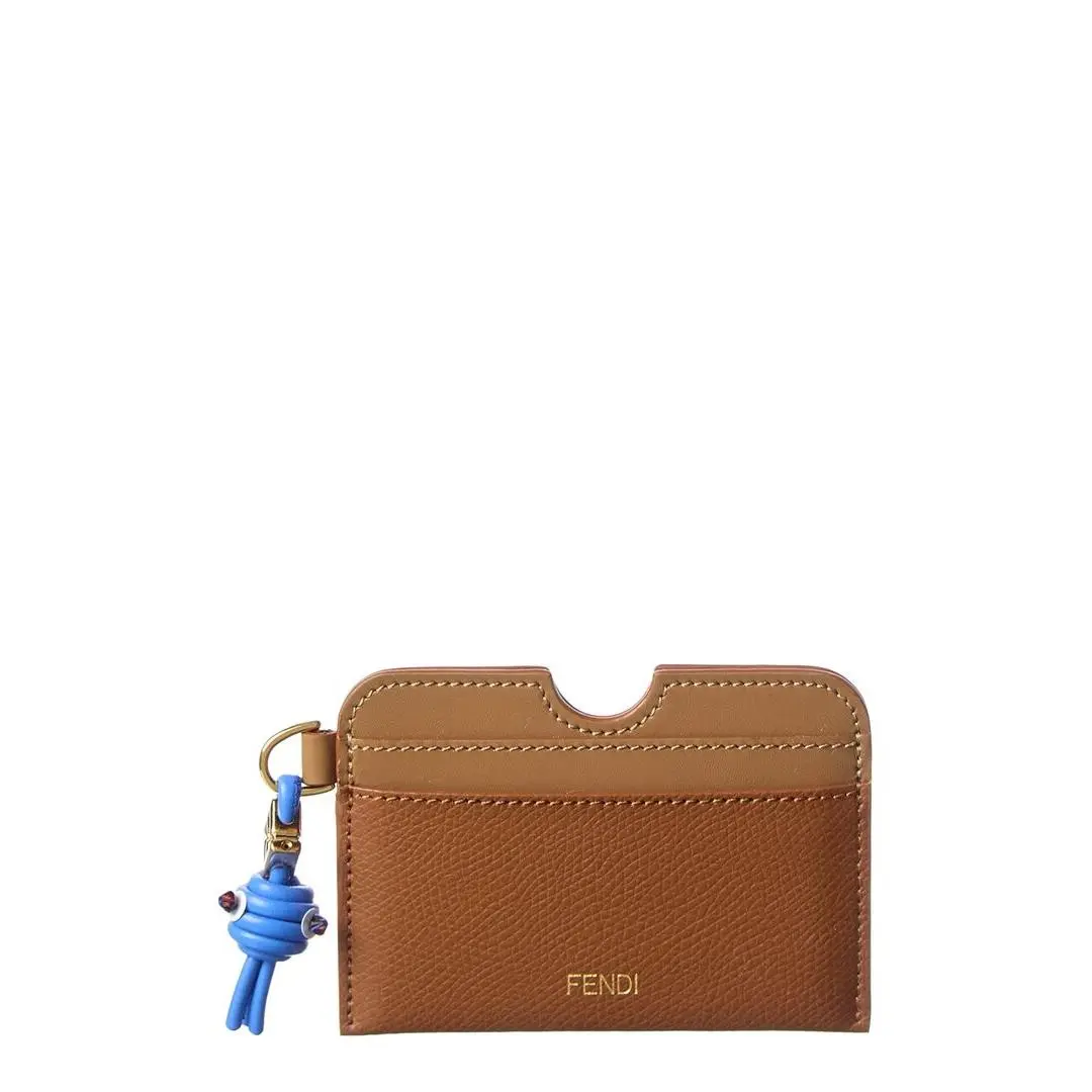 Ff Diamond Leather Card Case Women`s Brown by Fendi