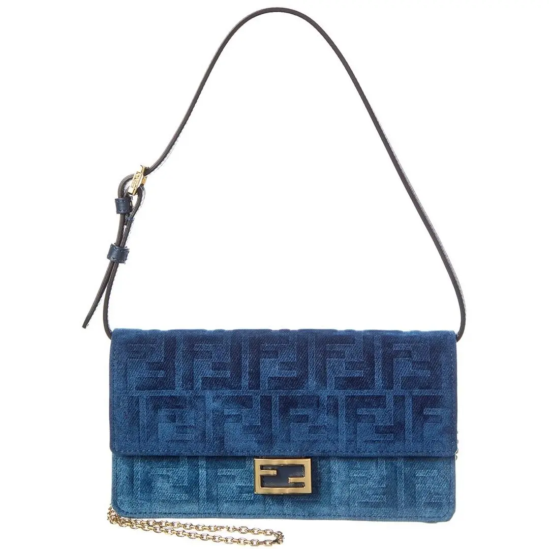 Baguette Wallet On Chain Women`s Blue by Fendi