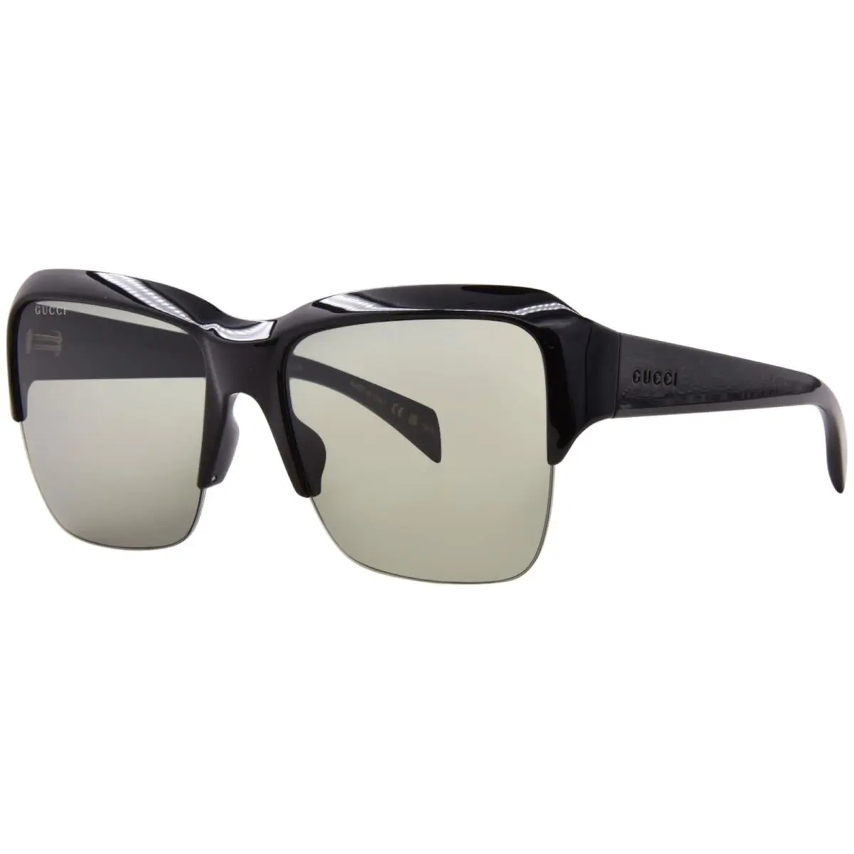 GG2024S 001 Sunglasses Women`s Black/grey Lenses Pilot 57mm by Gucci