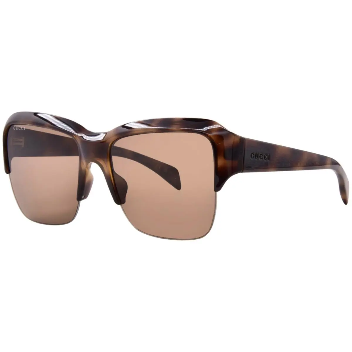 GG2024S 002 Sunglasses Women`s Havana/brown Lenses Pilot 57mm by Gucci
