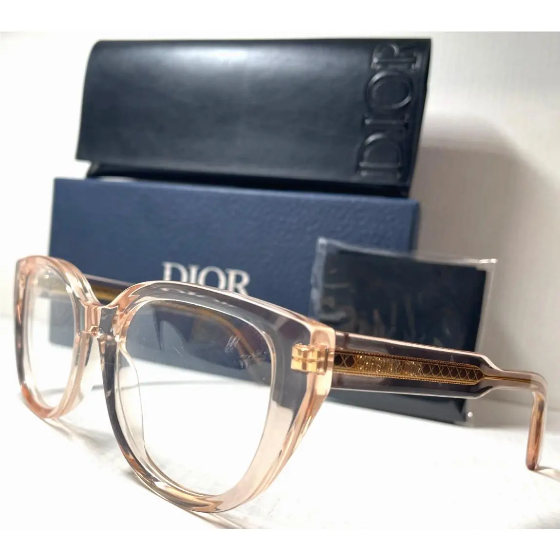 Christian Dior Diorprizmeo B1I 4000 Crystal Pink Gold Eyeglasses 52-19