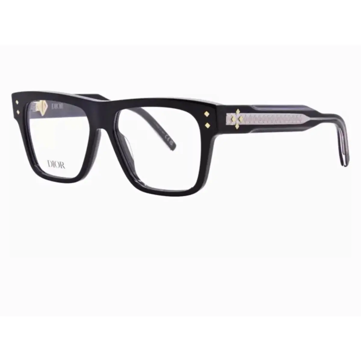 Dior CD Diamondo S6I DM50079I Square Black Plastic Full Rim Eyeglasses Frames