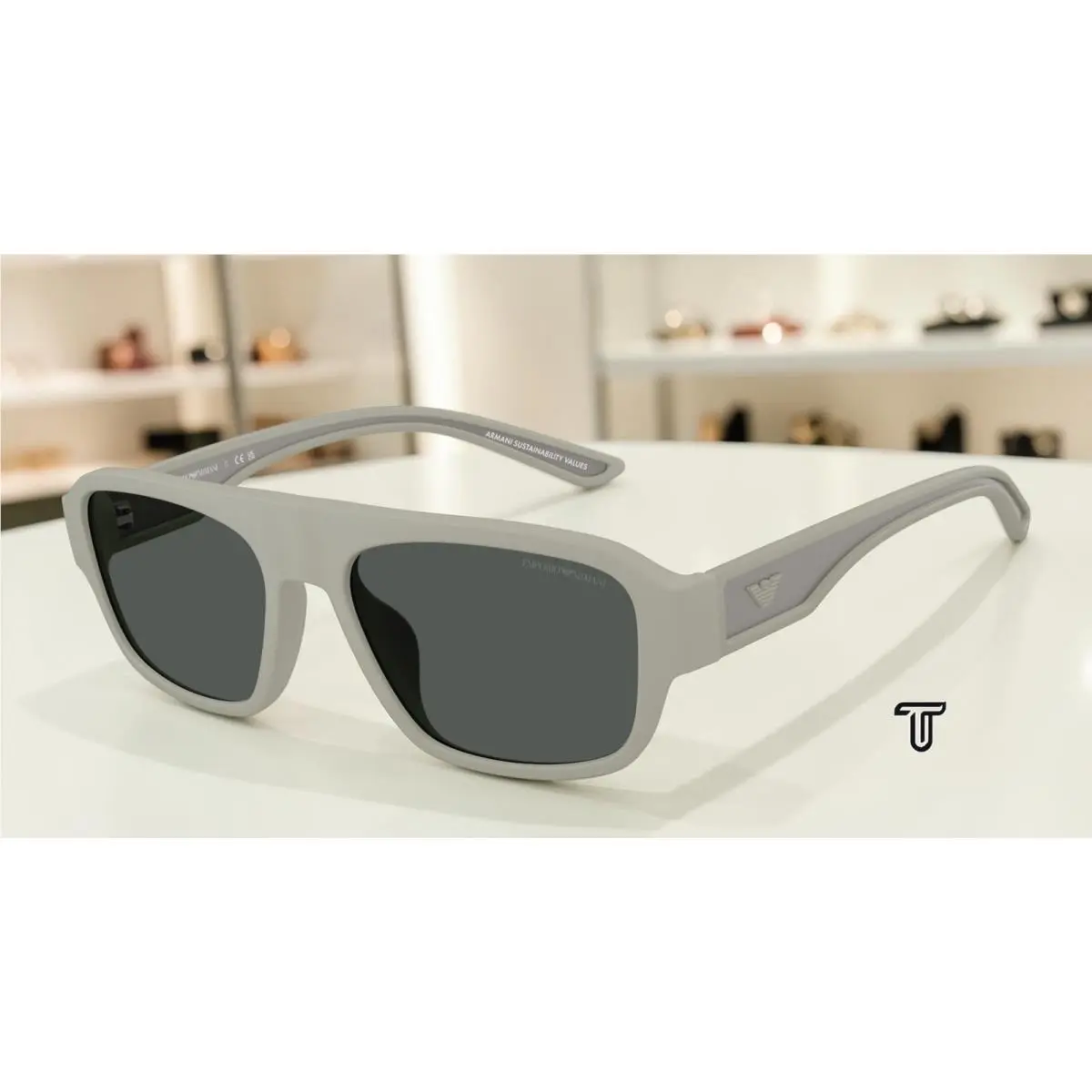 EA4266U 636087 Rubber Grey Dark Grey 55 mm Men`s Sunglasses by Emporio Armani