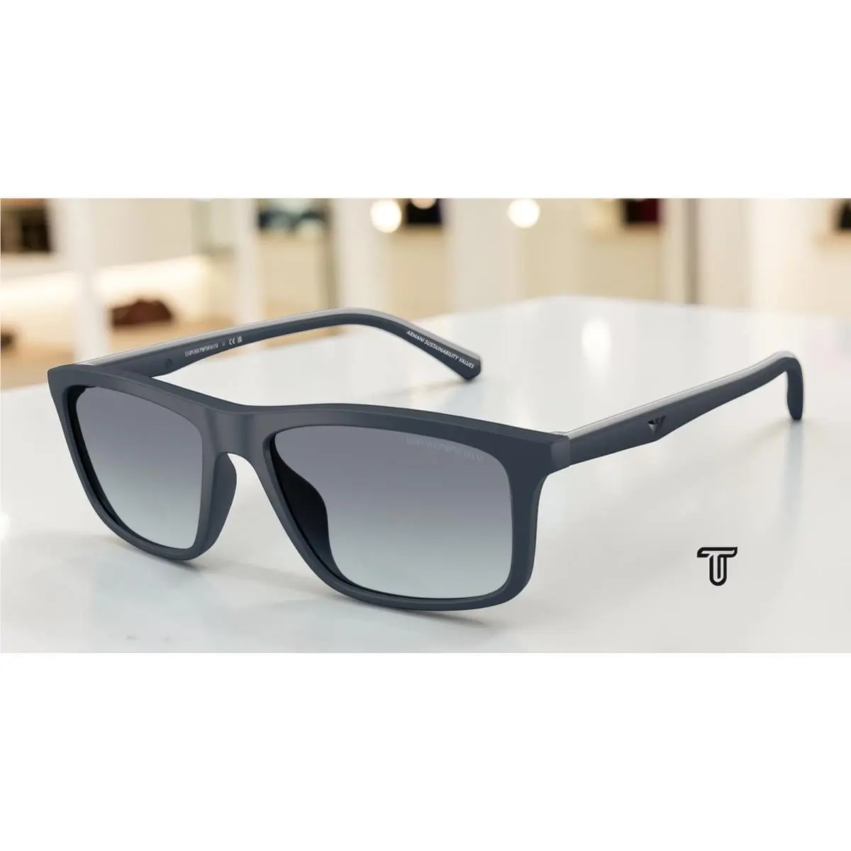 EA4257U 508819 Matte Blue Gradient Blue 57 mm Men`s Sunglasses by Emporio Armani