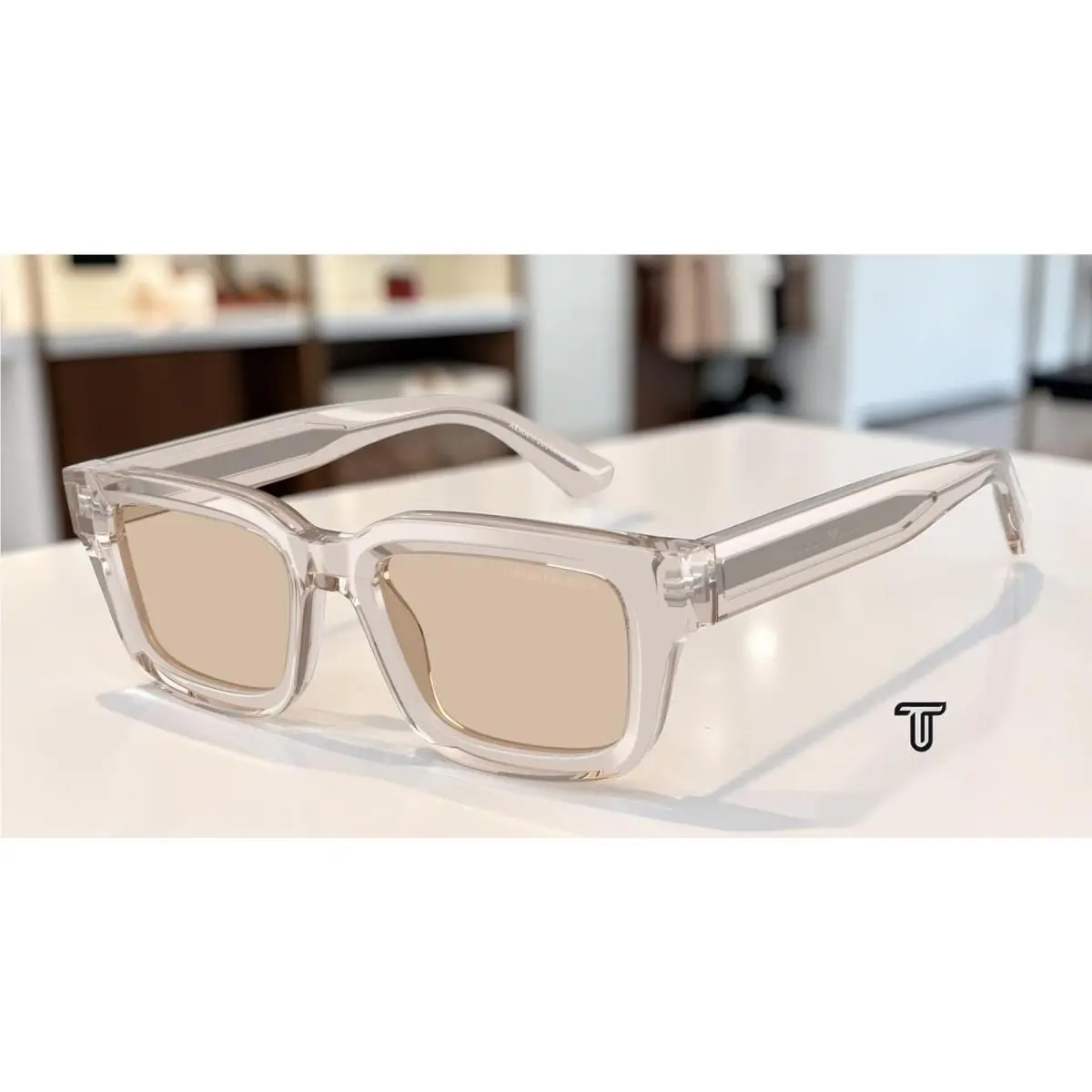 EA4270 636393 Transparent Tundra Light Brown 51mm Mens Sunglasses by Emporio Armani