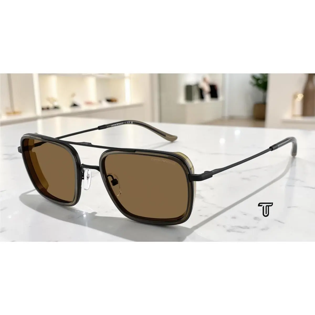 EA2162 300171 Matte Black Dark Green 54 mm Men`s Sunglasses by Emporio Armani