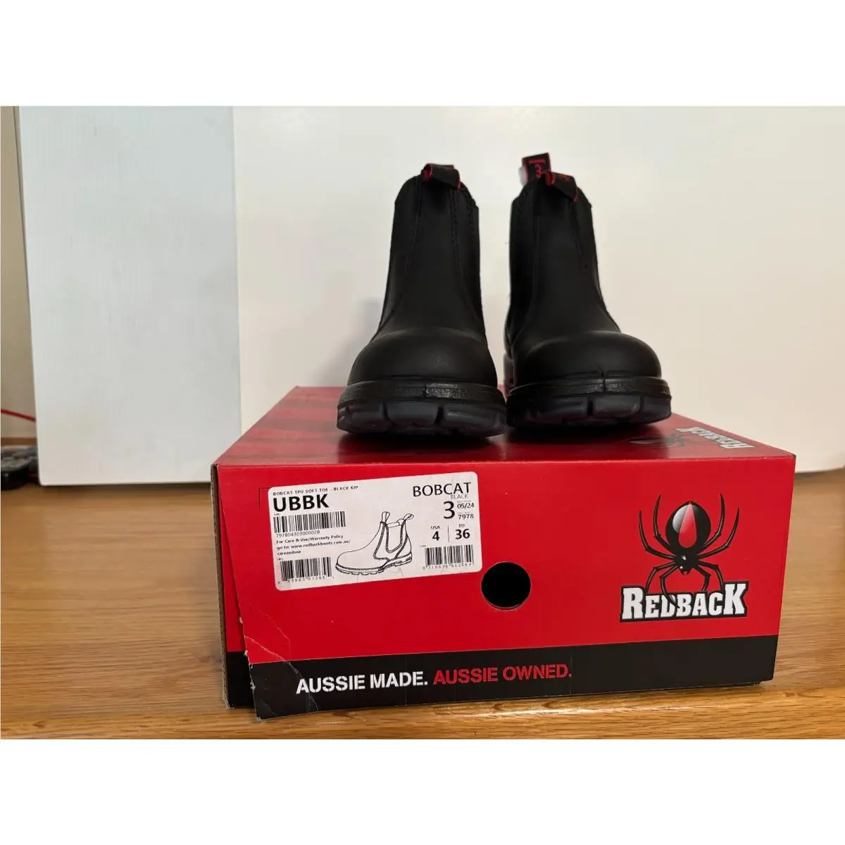 Redback Usbbk Bobcat Unisex Work Boots Black US Size 4
