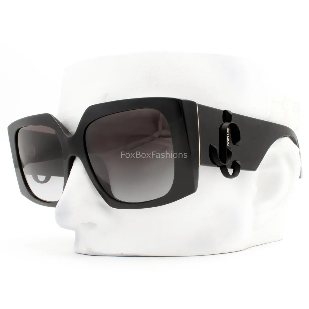 Sunglasses Glasses Polished Black Pale Gold JC 5006U 5000/8G W/case by Jimmy Choo