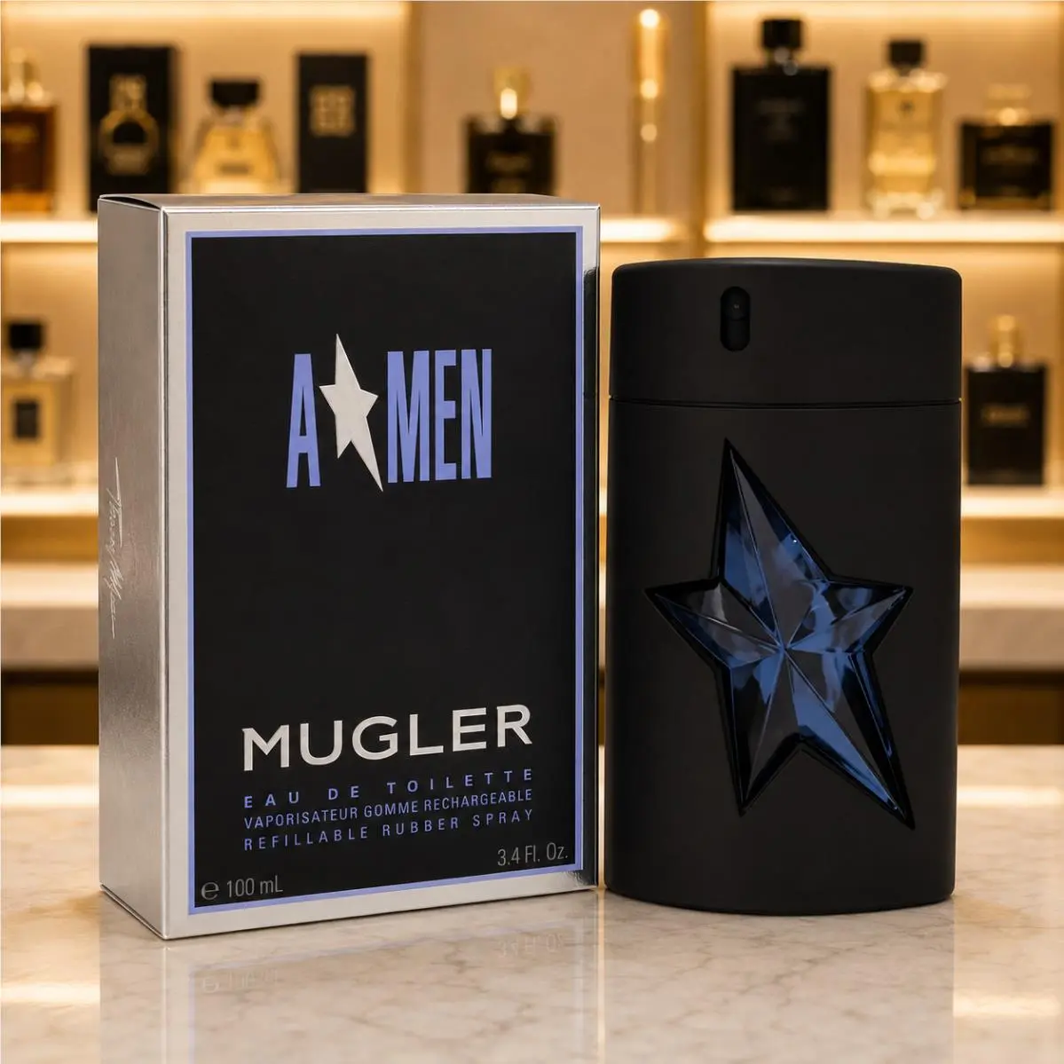 Angel Amen Refillable Rubber Spray Thierry  Men 3.3 / 3.4 Edt by Mugler