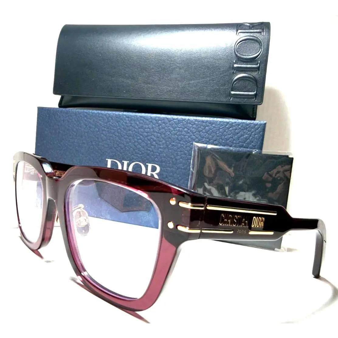 Christian  signatureo S5F 35BB Crystal Bordeaux Authent Eyeglasses 52-20 by Dior
