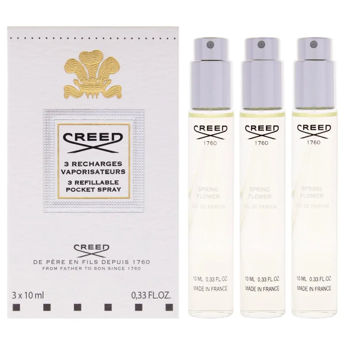 Spring Flower  For Women - 3 Pc 3 x 0.33oz Edp Spray Refillable by Creed
