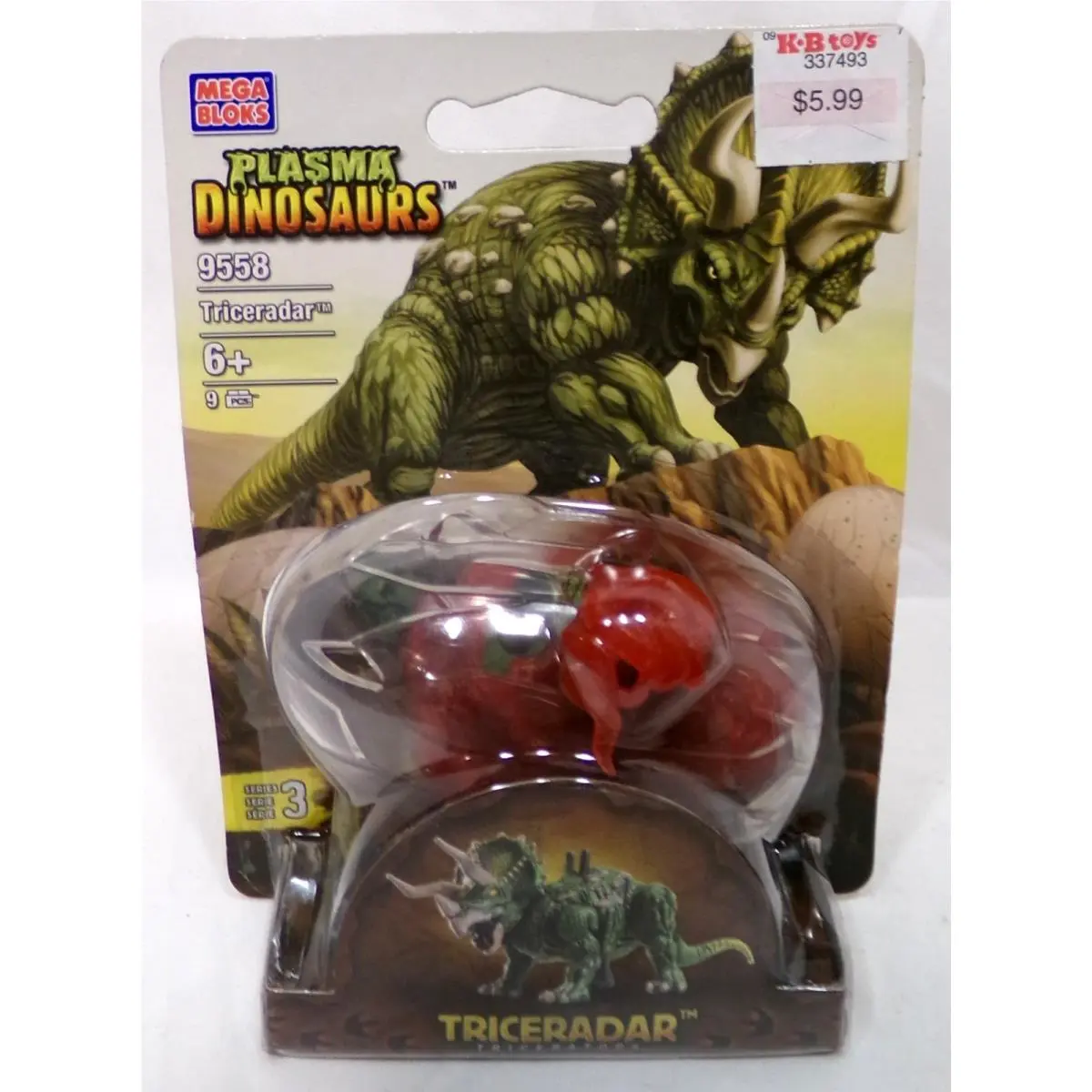 Mega Bloks Plasma Dinosaurs 9559 Gnawhorn Styracosaurus Set 2006