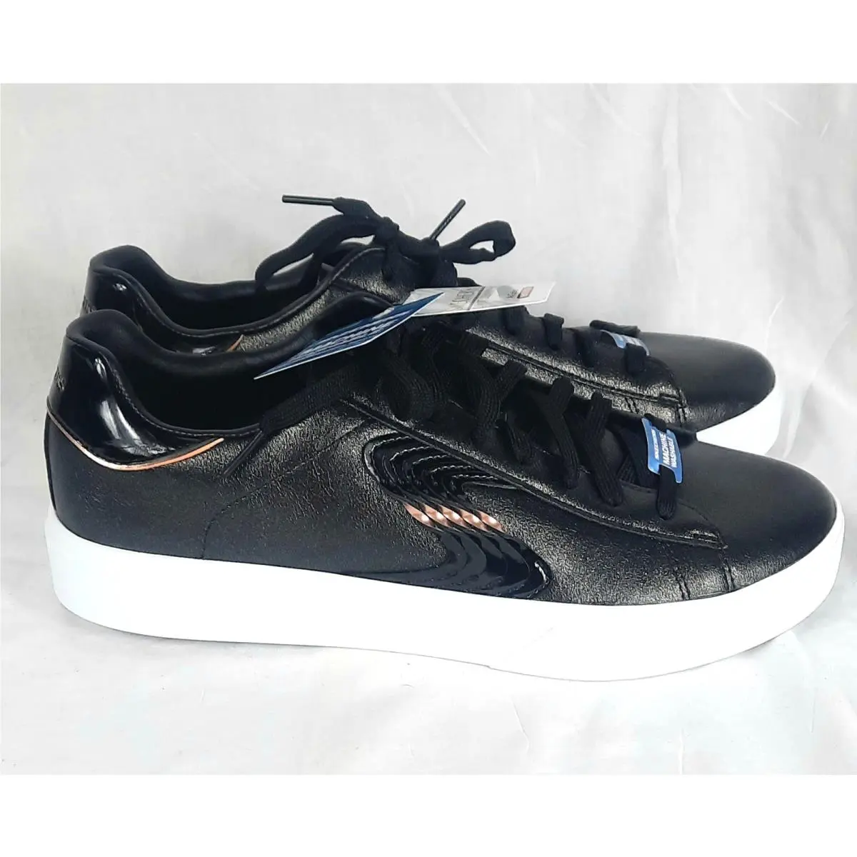 Skechers Eden LX Slight Shimmer Womens Shoes Size 11 Black Rose Gold Memory Foam