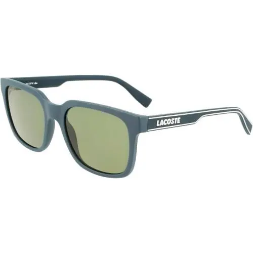 L967S 401 55mm Matte Blue Grey Green Lens Men`s Squared Sunglasses by Lacoste