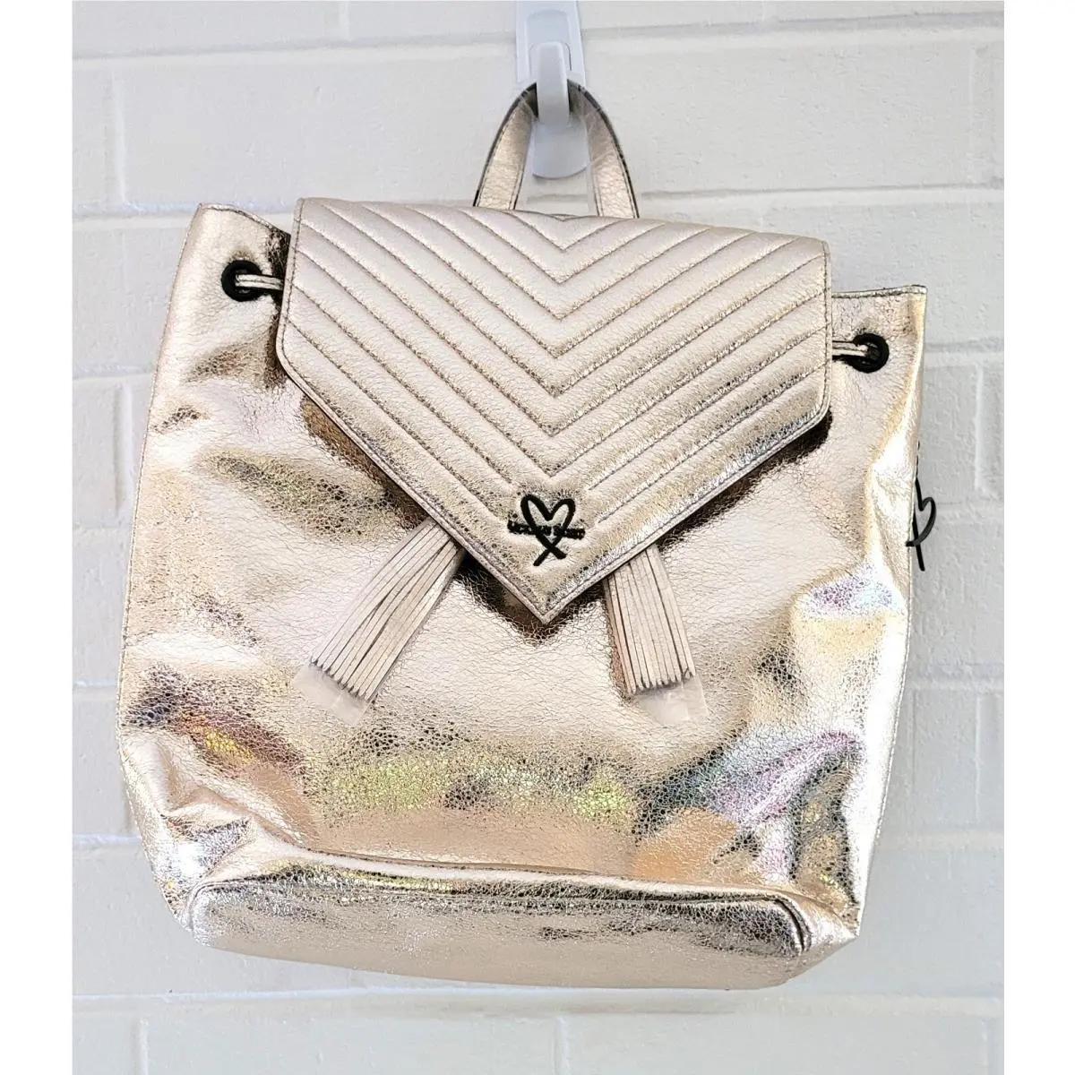 Victoria`s Secret Metallic Gold Color Stylish All-around Backpack