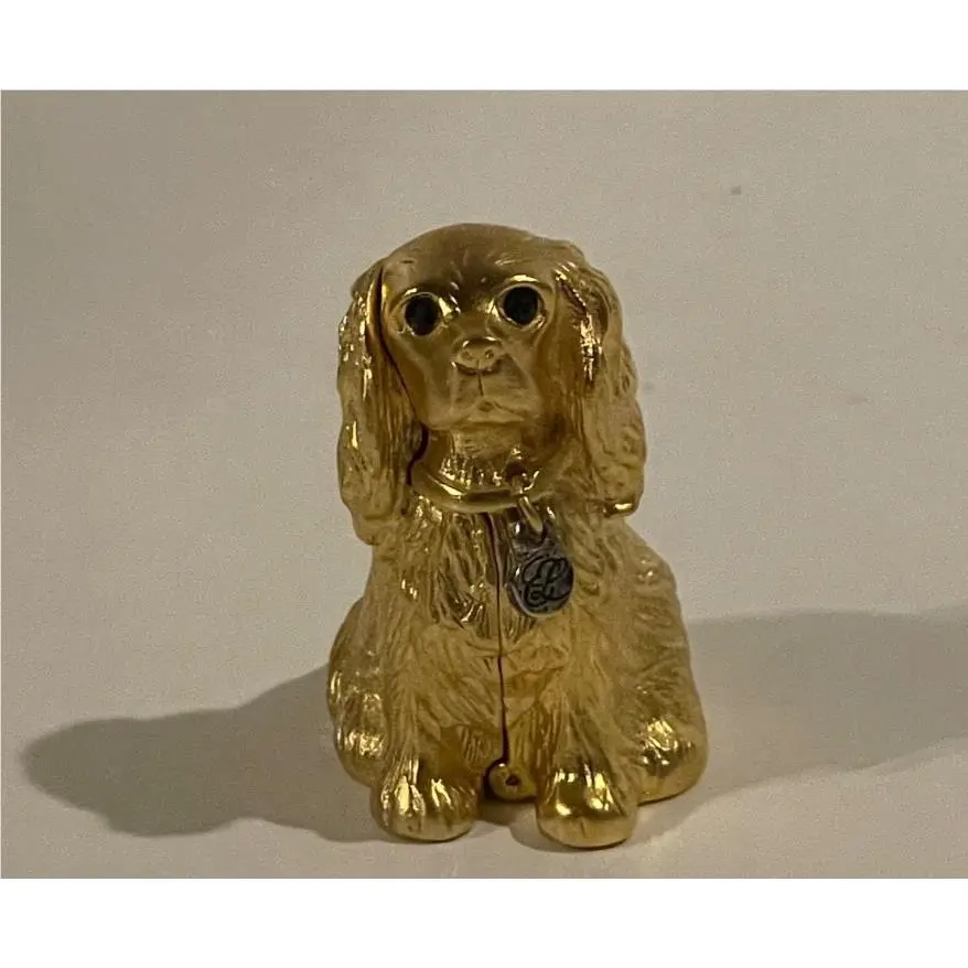 2001 Estee Lauder White Linen King Charles Spaniel Solid Perfume Half oz / 1.4 g by Estée Lauder