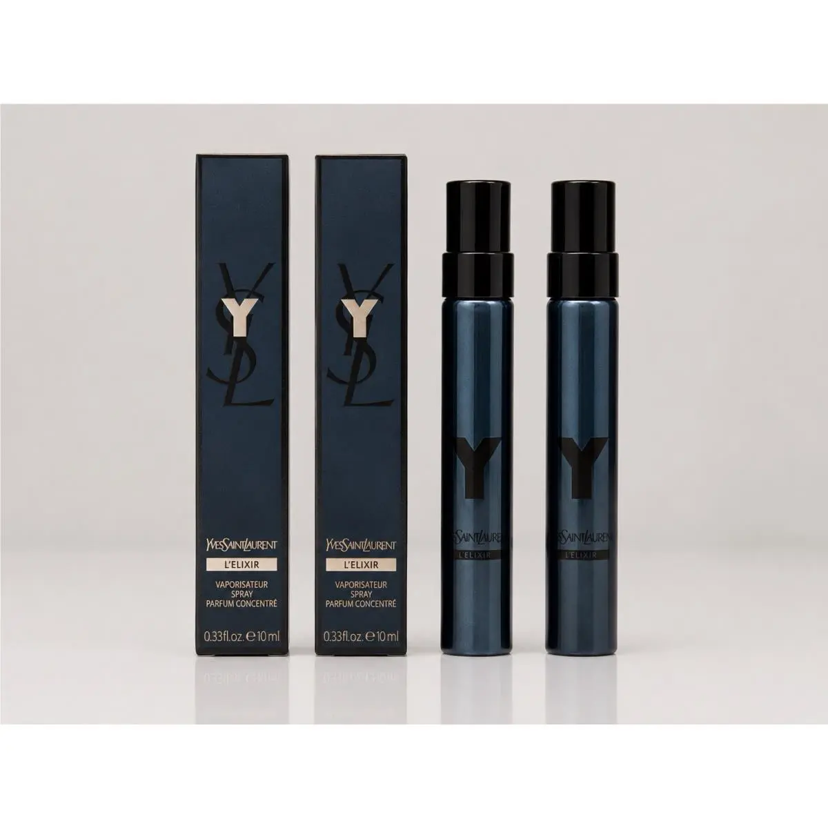 2 - Yves Saint Laurent Y Elixir Ysl L`elixir Travel Spray Perfume Mens 10ml 0.33