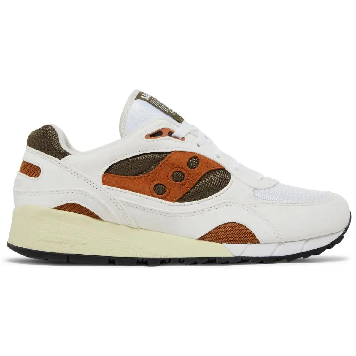 Men`s Size 12- Saucony Shadow 6000 Sneakers White/rust Shoes S70441-60