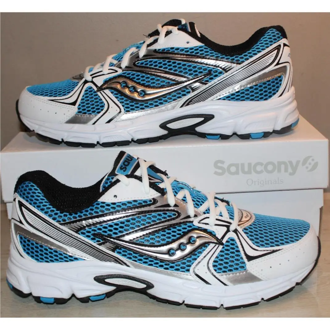 Saucony Men`s Ride Millennium White/blue Sneakers Shoes Size 10