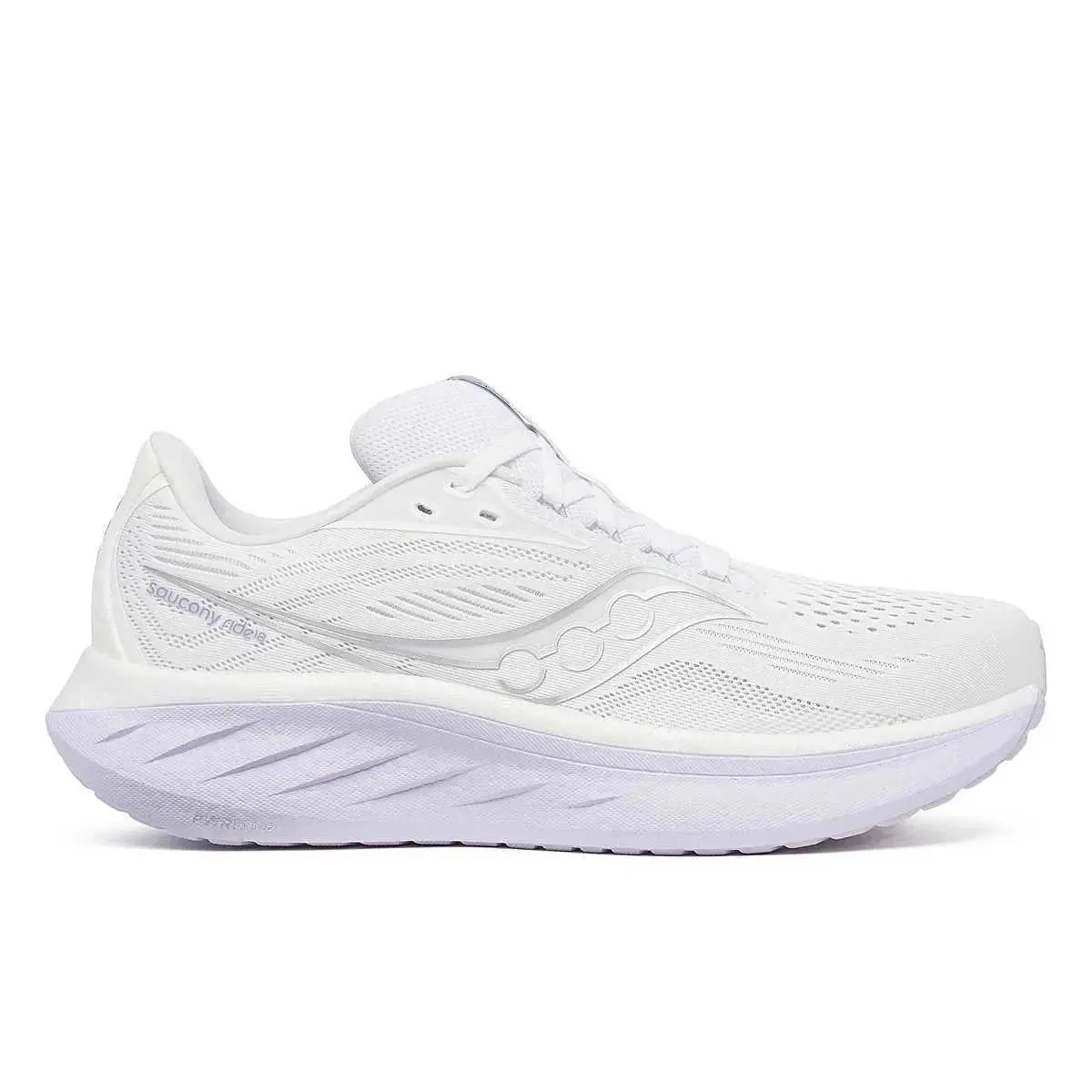 Womens Size 7 Wide Saucony Ride 18 Running Shoes White Lilac Athletic S11001-245