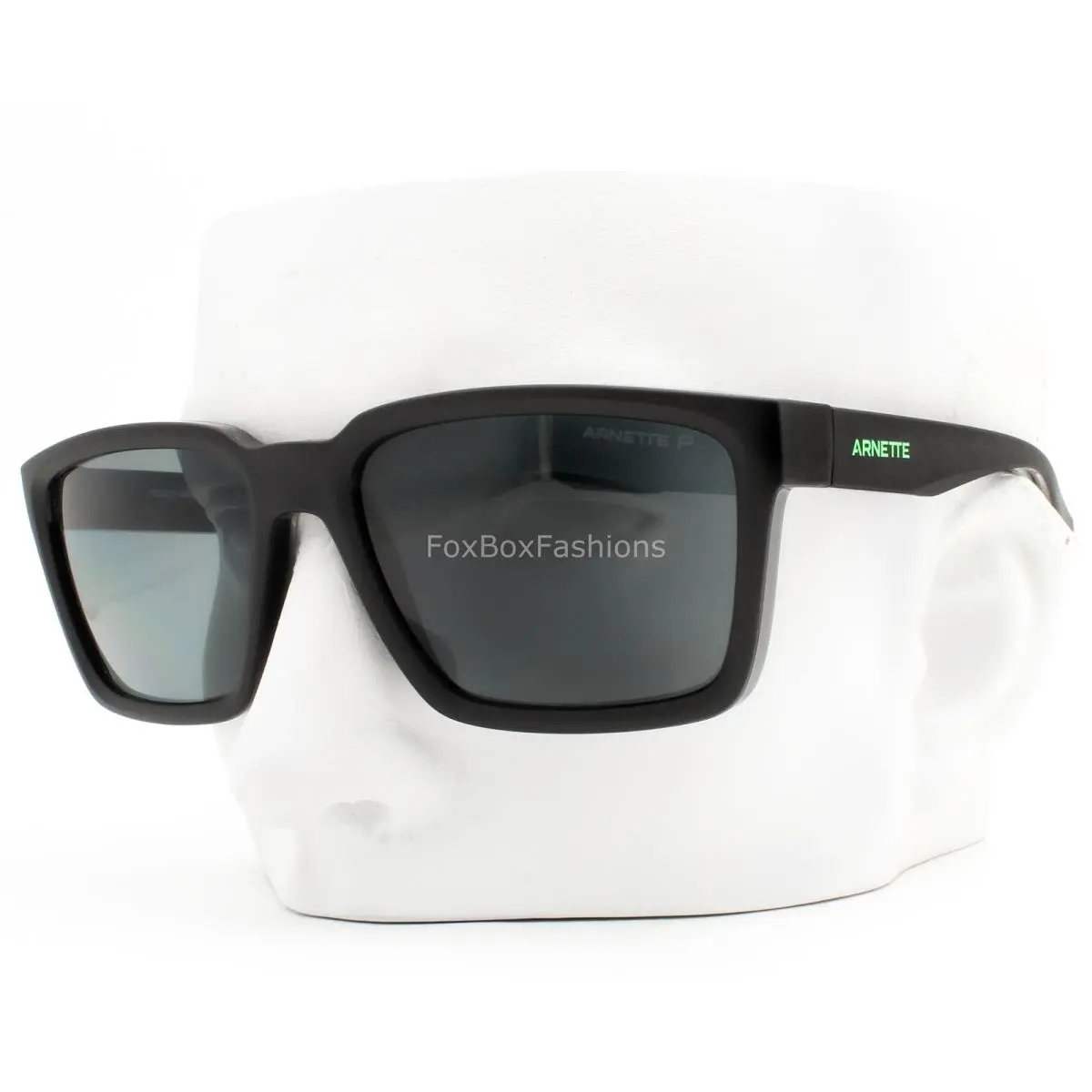 Arnette Plot Twist Sunglasses Matte on Shiny Black Polarized AN4346 290081 Pouch
