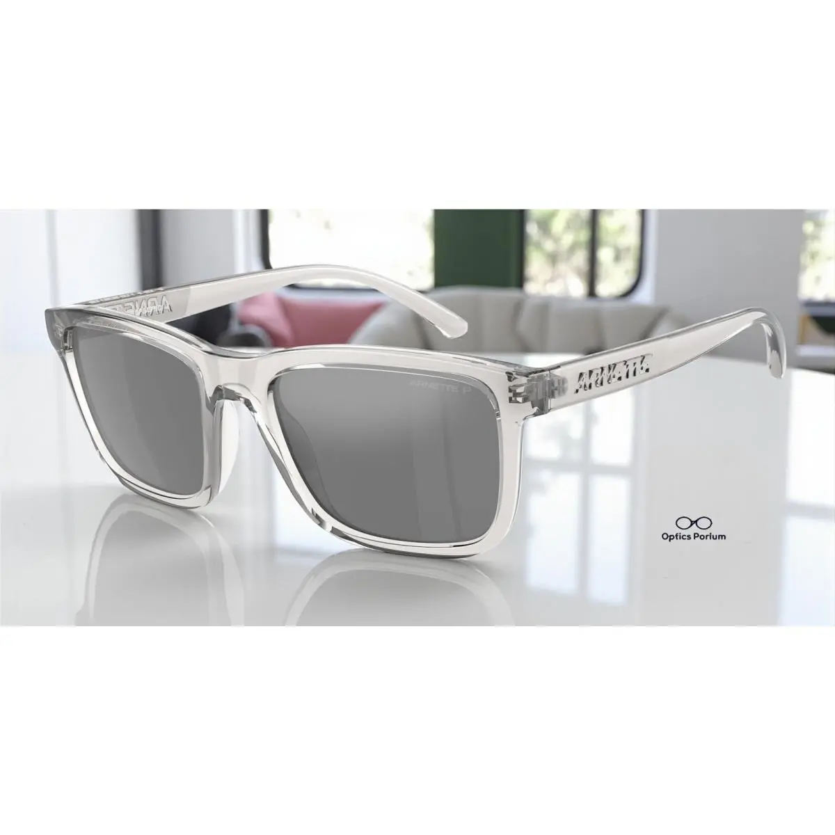 Arnette AN4321 2858Z3 Lebowl Transparent Grey Polarized 54 mm Men`s Sunglasses