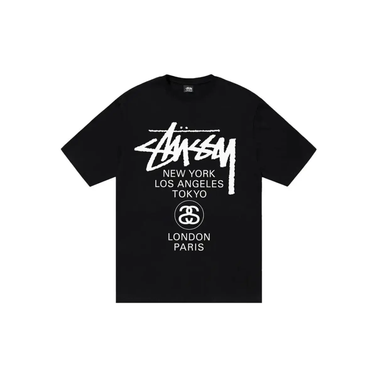 Stussy World Tour Tee Shirt Black Mens Size Xxl