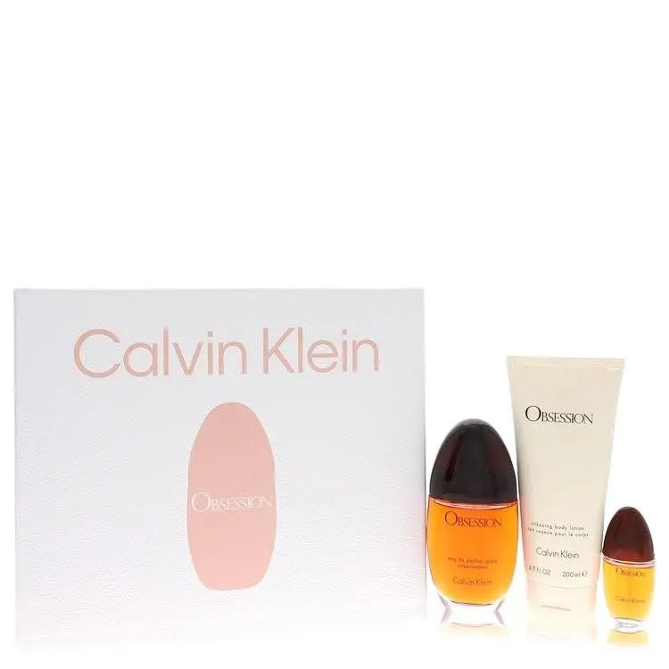 Calvin Klein Obsession 3.4 oz Edp Spray 3-Piece Fragrance Gift Set For Women
