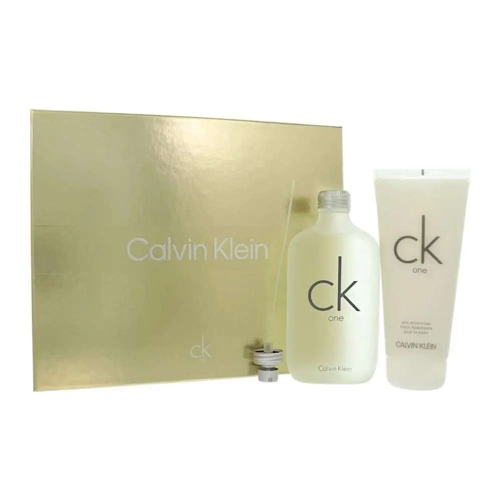 CK One 2 PC Men Gift Set - 6.7OZ Edt + 6.7OZ Body Lotion by Calvin Klein