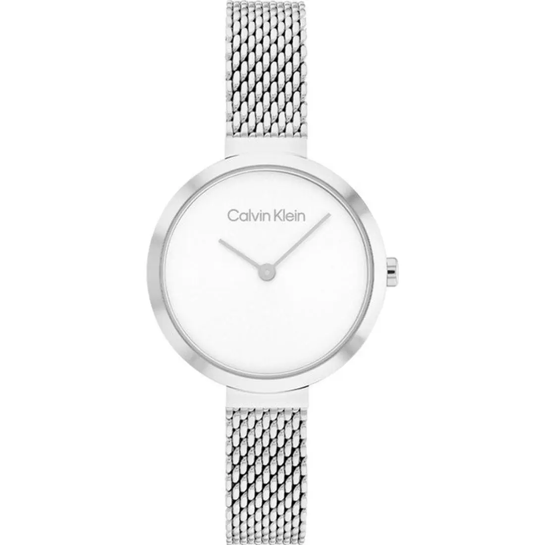 Calvin Klein Women`s Minimalistic T-bar Quartz Watch 25200082 - Face: White, Dial: White, Band: Silver