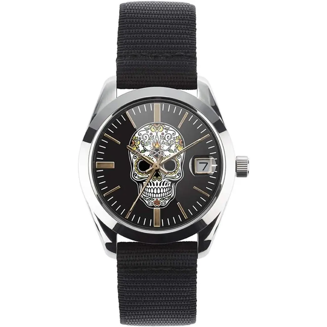 Mint Retro Toywatch Toypulp Skull Black Canvas Italian Collectors Watch PU02BKS by ToyWatch