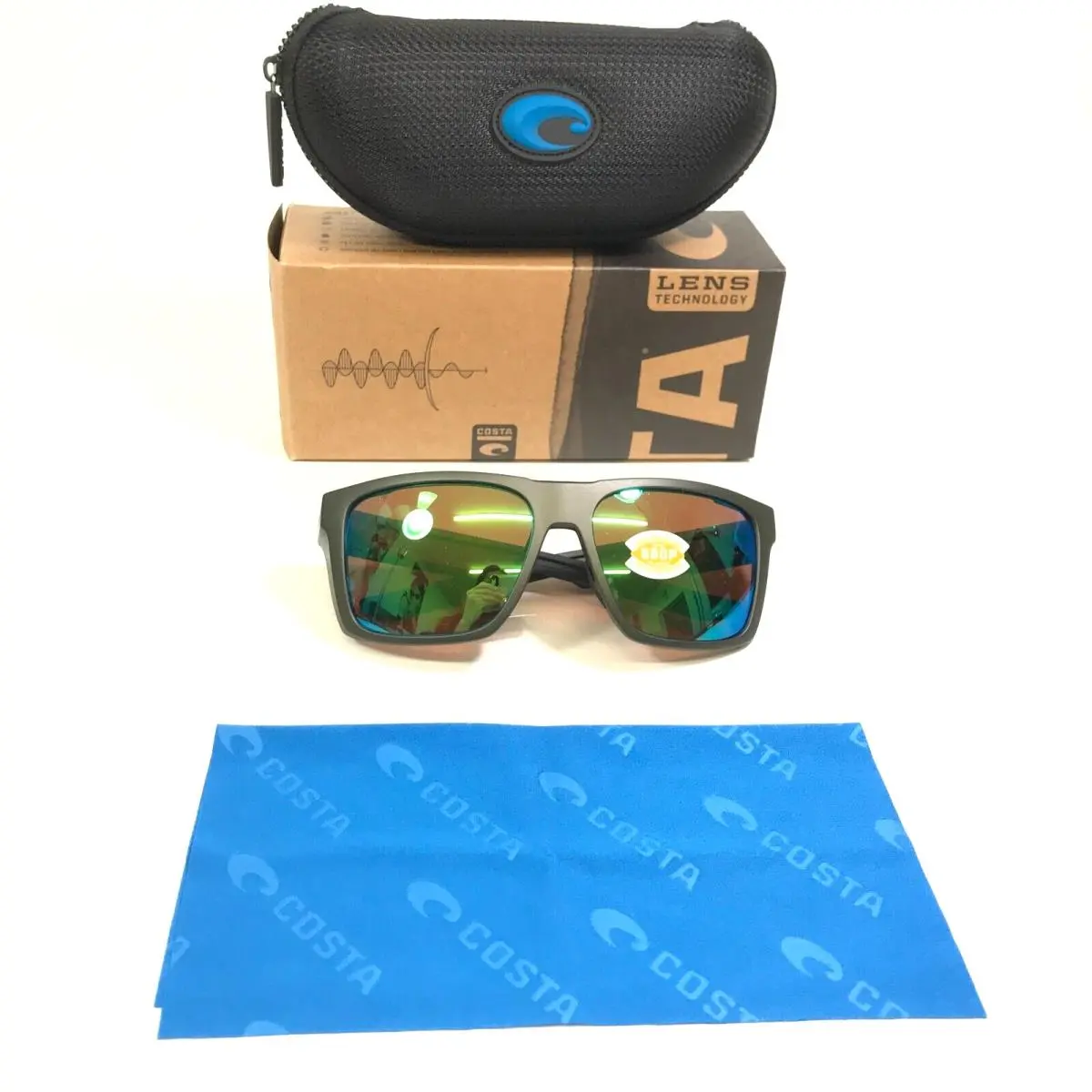 Costa Sunglasses Lido 06S9104 910411 Gray Square Frames with Red Lenses by Costa Del Mar