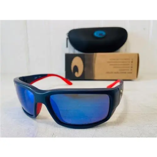 Costa Del Mar Fantail Matte Blue w Polarized Blue Mirror Glass 580G Lens Usa 250